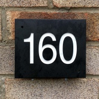 Slate House Sign Door Number 150 x 125mm - NUMBERS 1-999 Any Colour